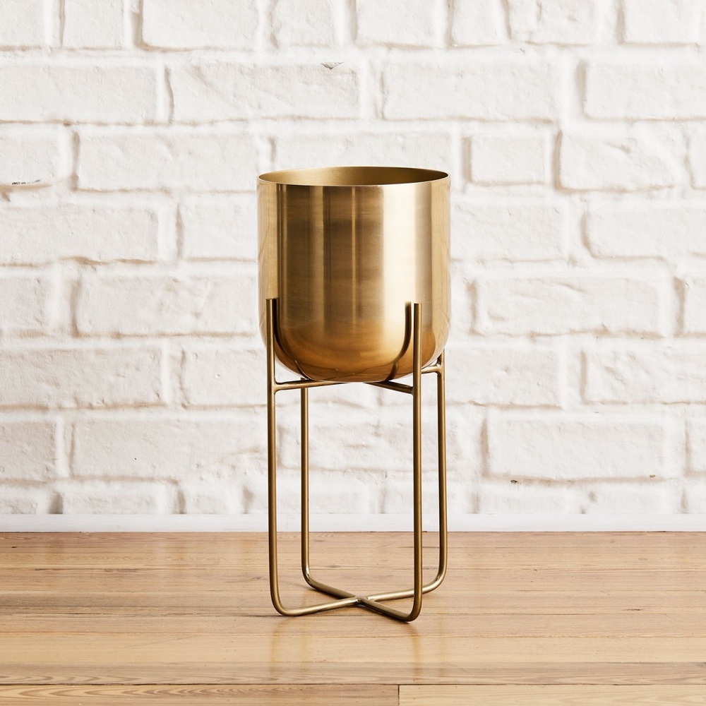 West Elm Gold Metal Planter